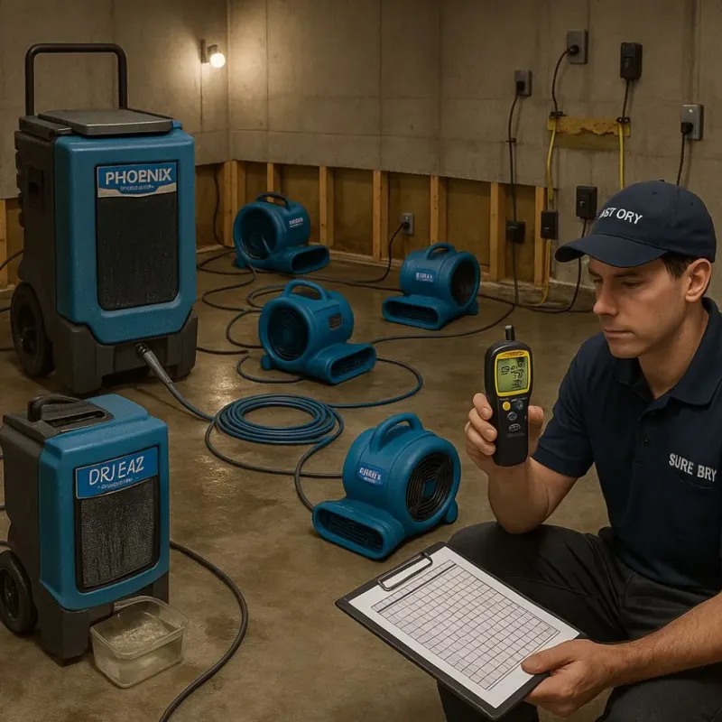 Structural Drying and Dehumidification process in New Pekin, IN
